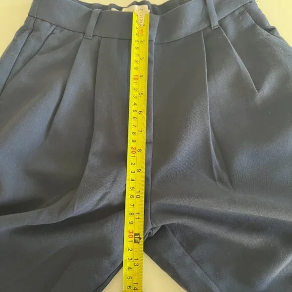 excellent A&F Sloane Tailored Wide Leg Pant / navy / 27 short - Picture 6 of 12